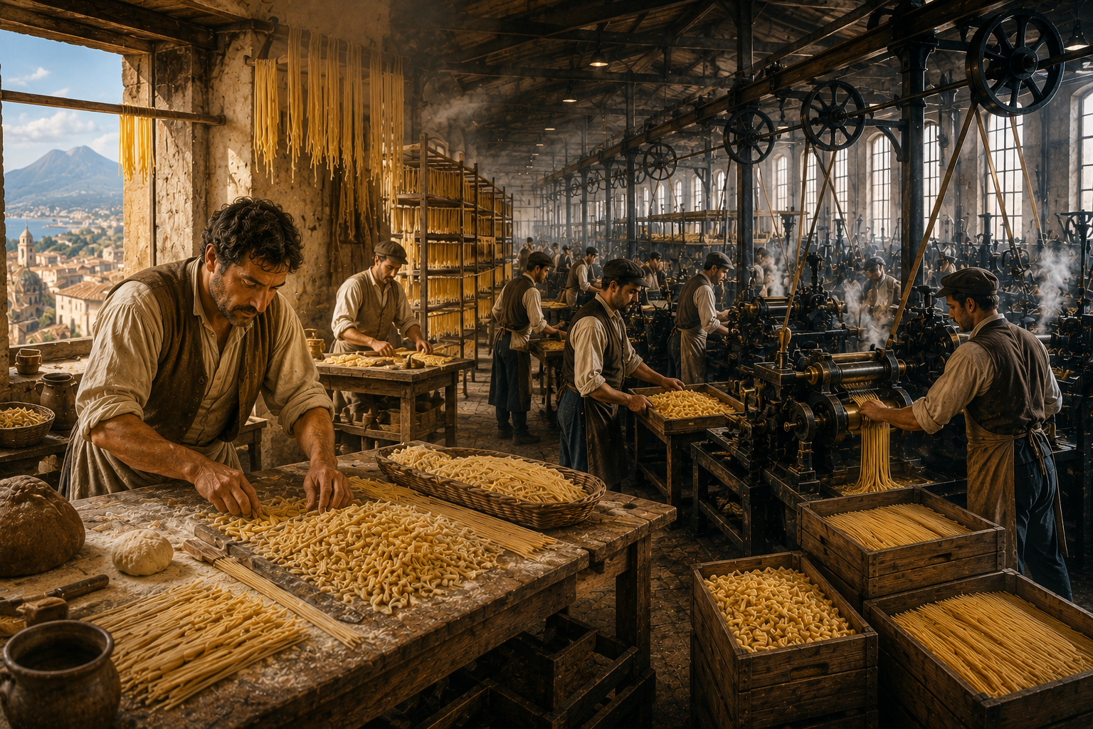 Industrialisierung: Wie die Pasta in die Fabrik kam Industrialisierung – Wie die Pasta in die Fabrik kam