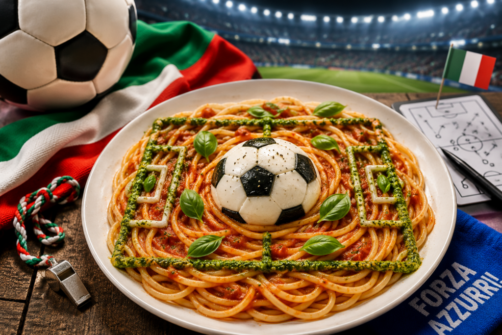 Fußball und Pasta – zwei italienische Leidenschaften. Kein Wunder, dass viele Profis vor wichtigen Spielen auf einen Teller Spaghetti setzen. Energie für die Muskeln, Genuss für die Seele.