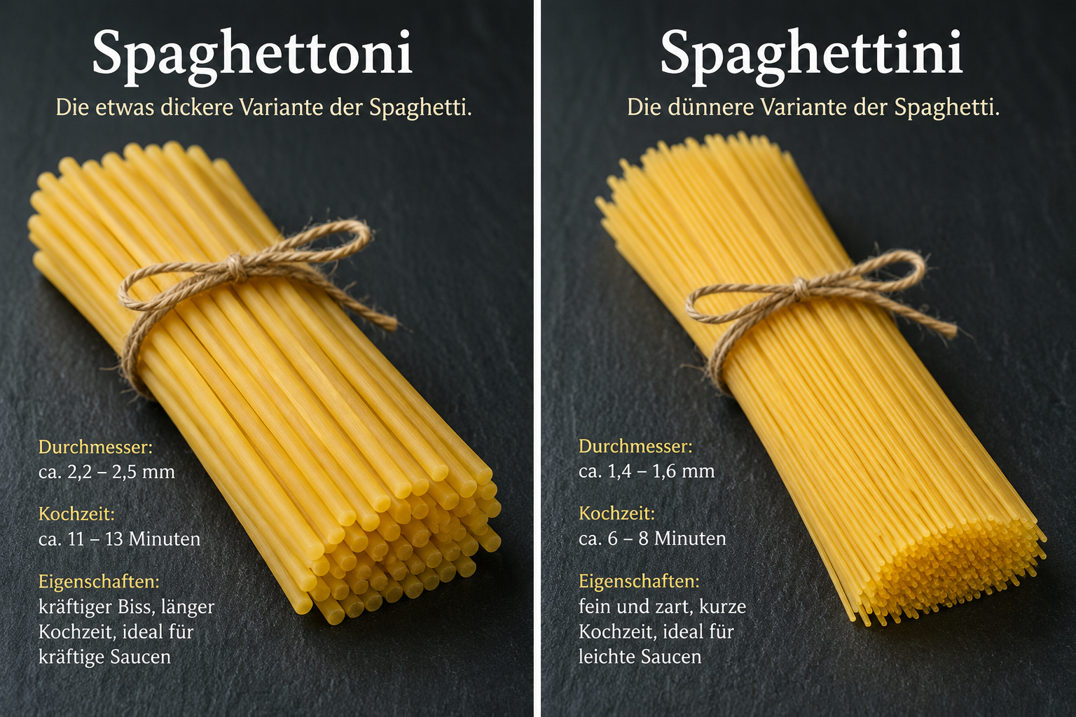 Spaghettoni und Spaghettini: Die Geschwister der Spaghetti Spaghettoni und Spaghettini – Die Geschwister der Spaghetti