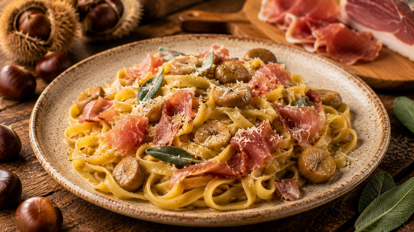 Pasta alle Castagne e Prosciutto di Parma: Der Geschmack des italienischen Herbstes