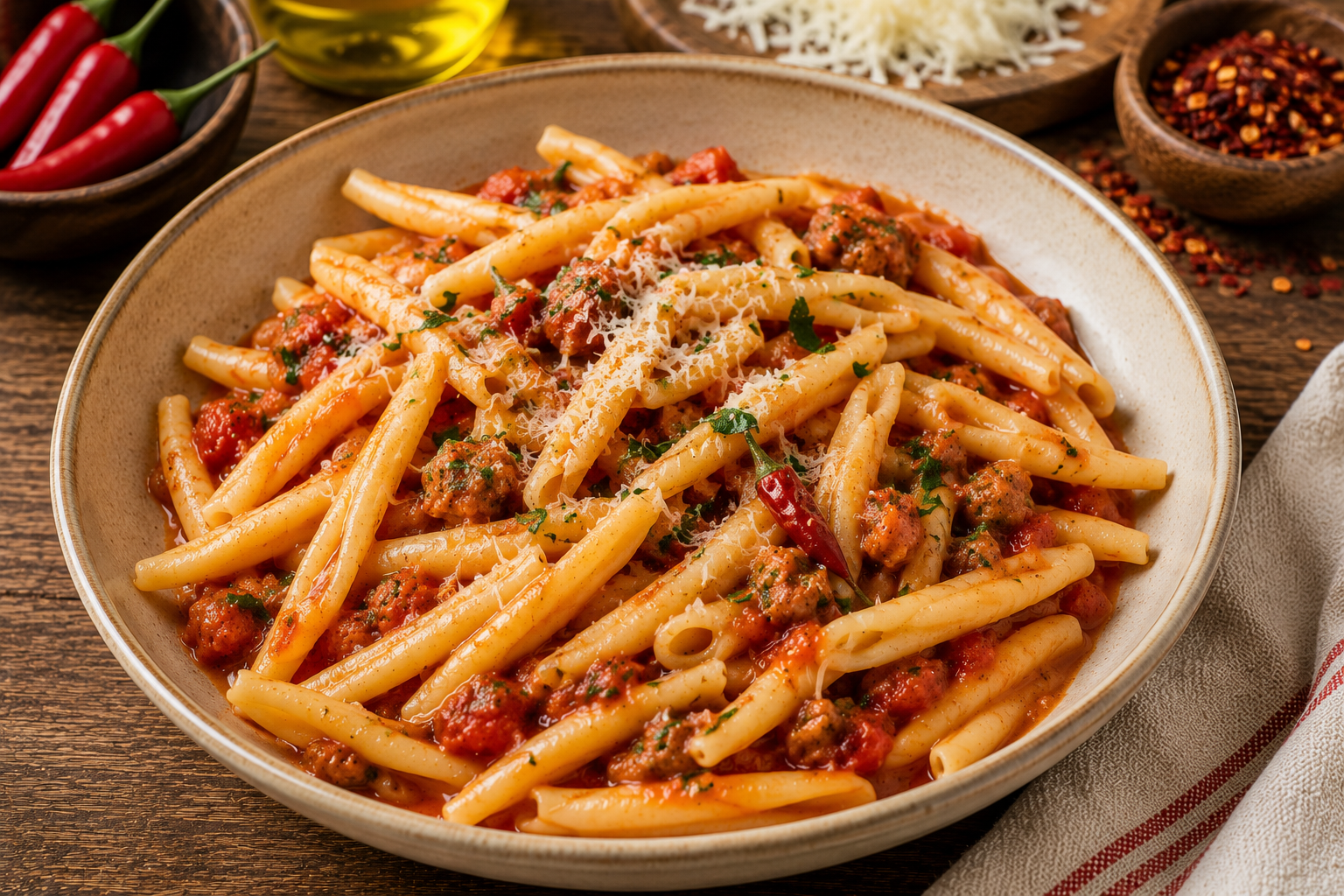 Fileja: Die handgerollte Pasta Kalabriens Fileja – Die handgerollte Pasta Kalabriens