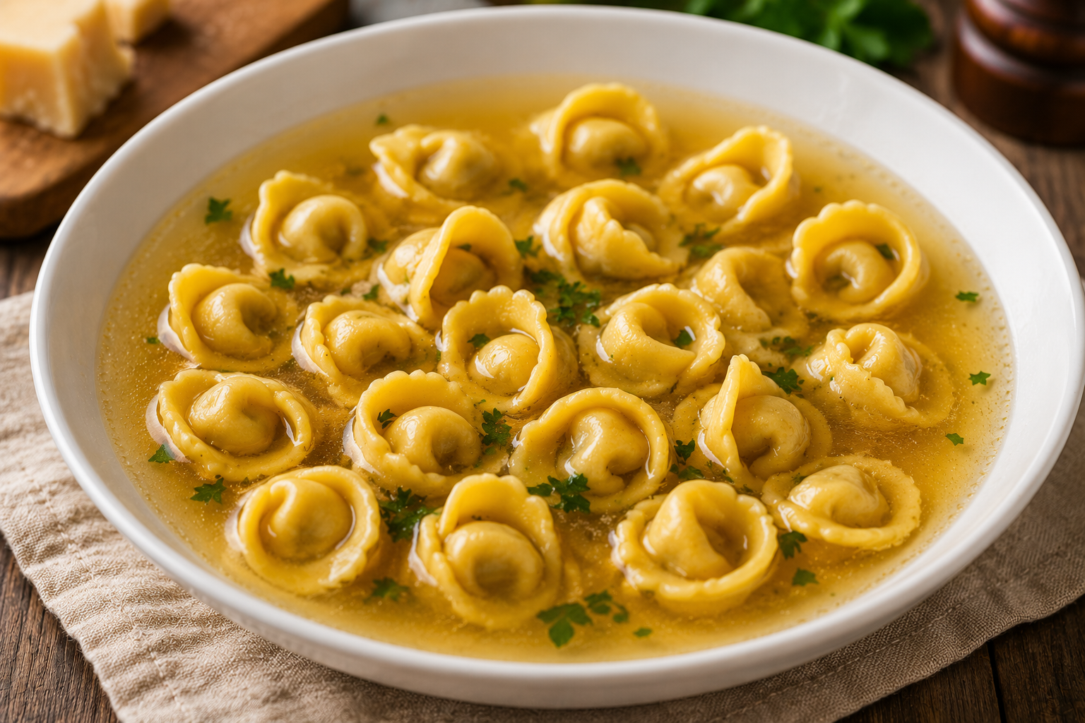 Cappelletti: Gefüllte Pasta in Form kleiner Hüte oder Hütchen.